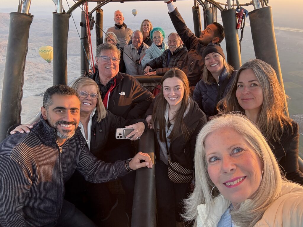 Sundari Travel Group photo in a hot air balloon in Egypt