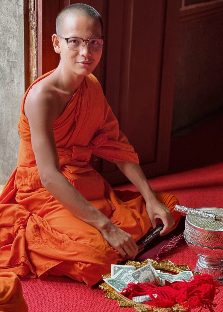 Portrait of a young Buddhist Monk