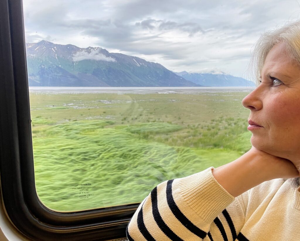 Jennifer Klaussen travel advisor on train